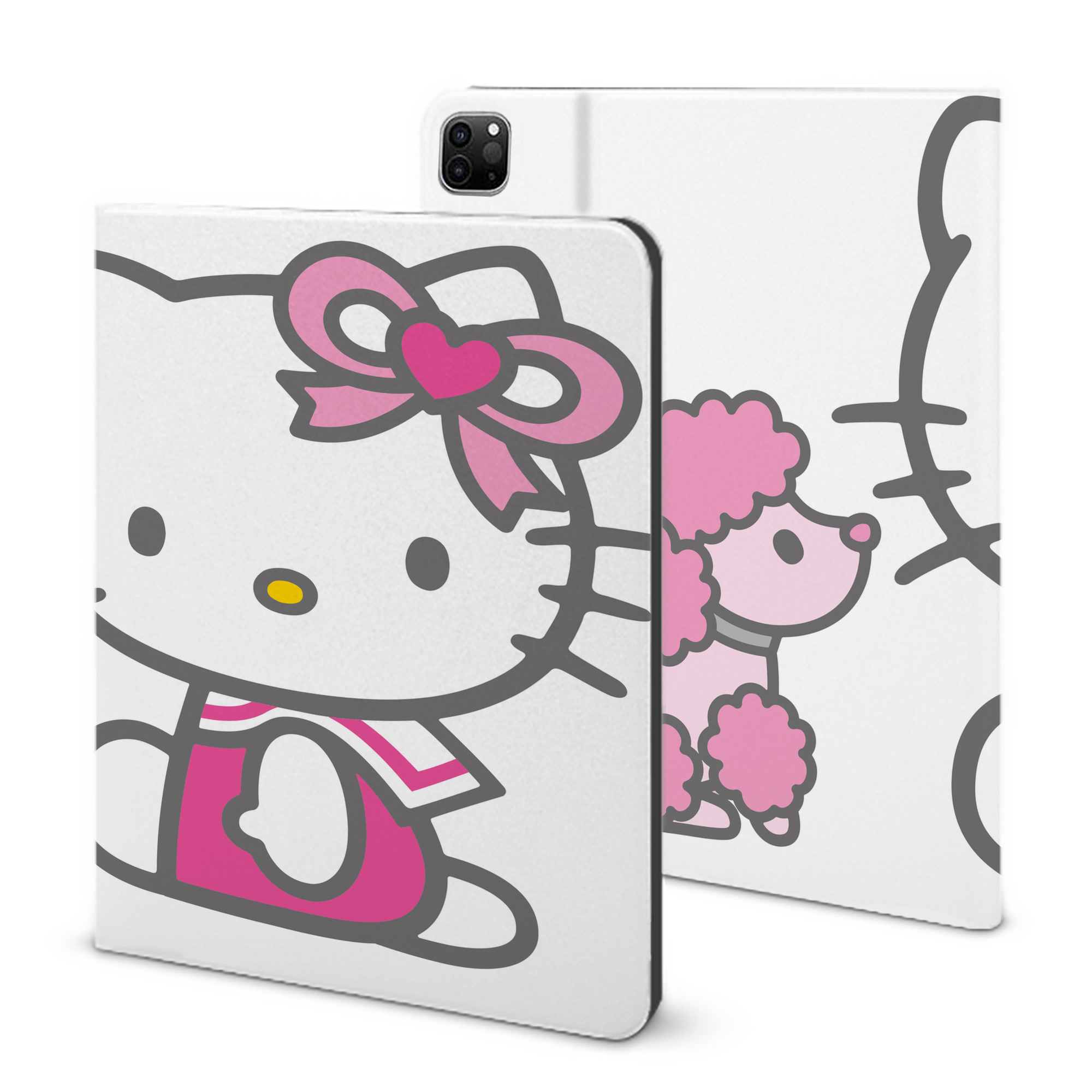 （画像用） Hello Kitty ハローキティ IPad ケース ブック型 PUレザー TPU 耐衝撃 軽量 薄型 ペン収納なし 全面保護 IPad 各モデル対応